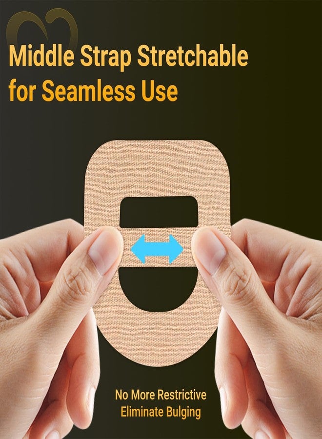 Amolyfe عبوة من 40 لاصقة طبية لأومنيبود 5، لاصقات أموليف أومنيبود 5 مقاومة للماء مع حزام قابل للتمدد، ظهر مقسم مُحسَّن لسهولة الاستخدام، قابلة للتهوية، لاصق طبي (لون بني فاتح) - Image 3